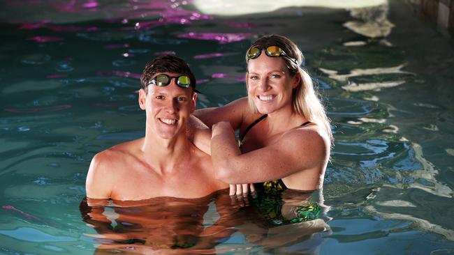 Swimming champs Mitch Larkin and Emily Seebohm. Picture: Nigel Hallett