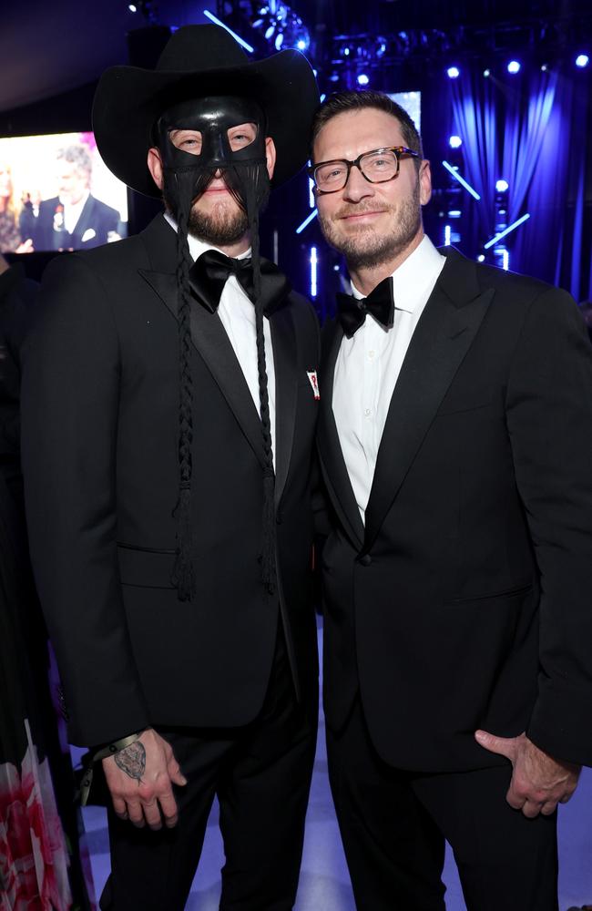 Orville Peck and William Mikelson attend the Elton John AIDS Foundation's 32nd Annual Academy Awards Viewing Party. Picture: Getty Images for Elton John AIDS Foundation