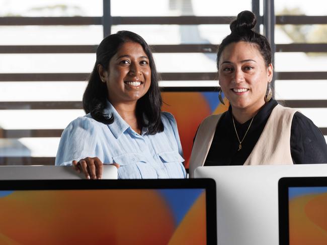 Western Sydney University students Dinusha Soo and Liza Moscatelli want more cultural spaces in Western Sydney. Picture: David Swift