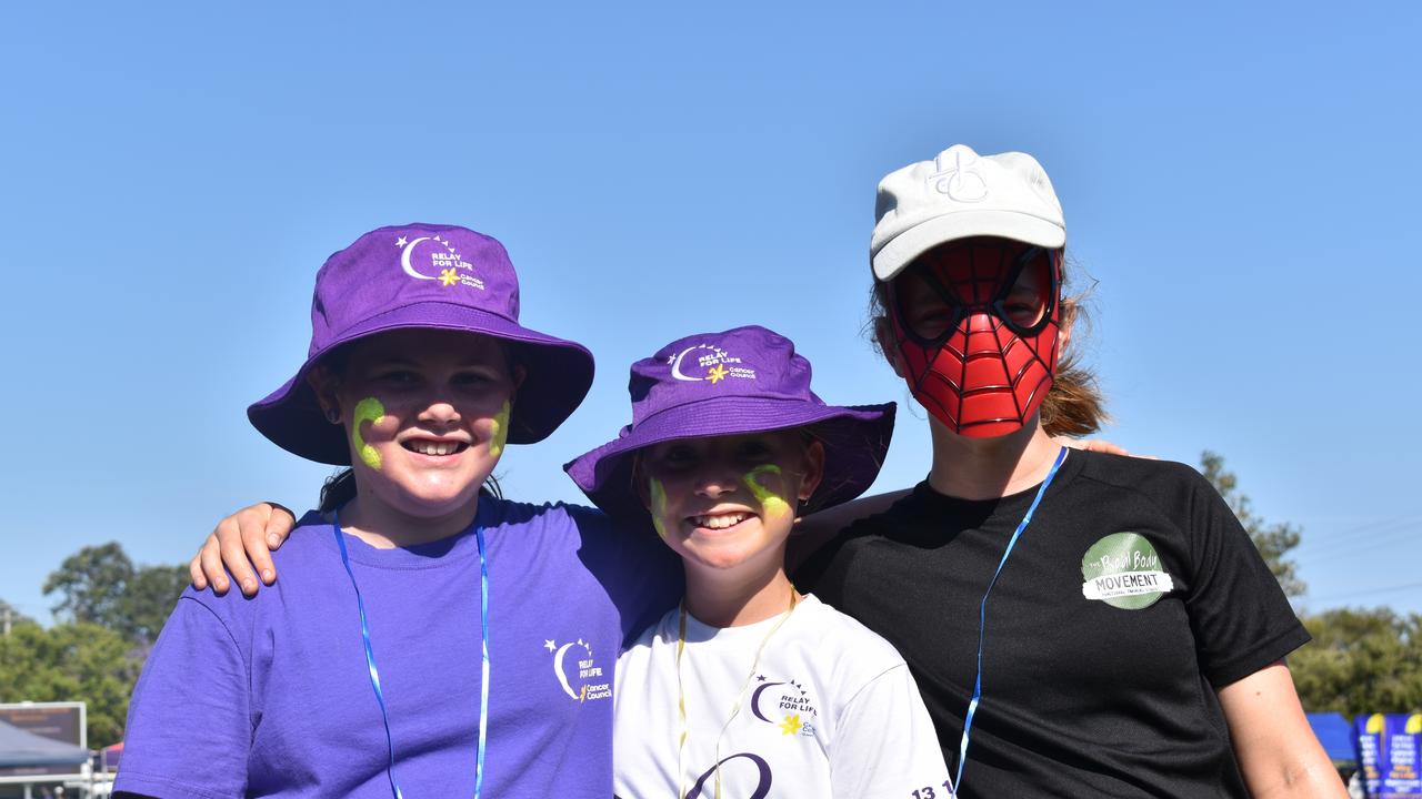 Tegan Brigg, Dakoda Gerhard and Nixon Keable at the 2019 Gympie Relay for Life event at the One Mile Ovals.