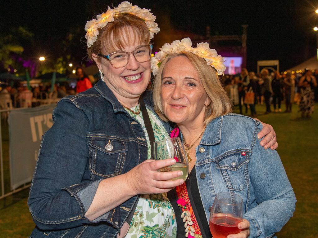 (From left) Michelle Reynolds and Kate Braz. Toowoomba Carnival of Flowers Festival of Food and Wine. Friday, September 13, 2024. Picture: Nev Madsen