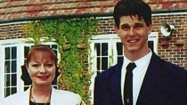 Andrew Charlton in 1996 with teacher Isabel Deeble. He was the Knox Grammar School captain in 1996. Picture: Knox Grammarian