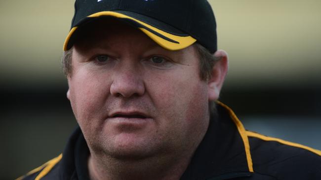 Shane Lynch has parted ways with the Mitchell Park Football Club as president. (Image shows Mr Lynch from 2015 wearing Aldinga Sharks apparel).