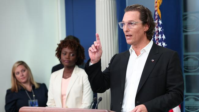 McConaughey earlier met with President Joe Biden to discuss gun control. Picture: Getty