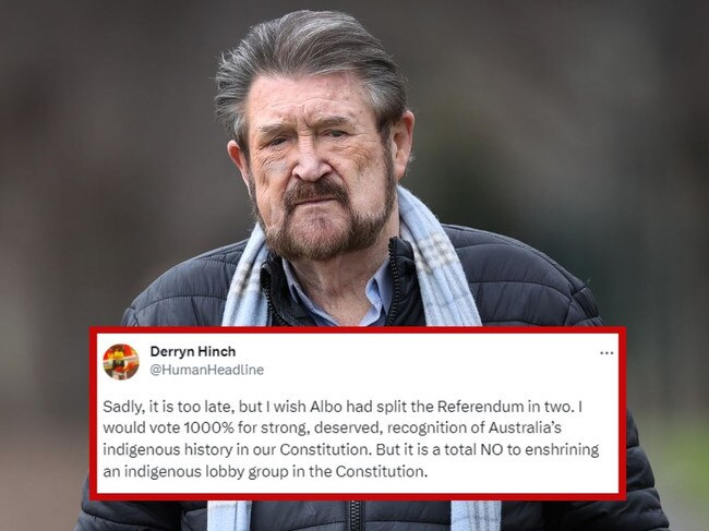 Derryn Hinch has divided the internet with a post about the Indigenous Voice to Parliament.