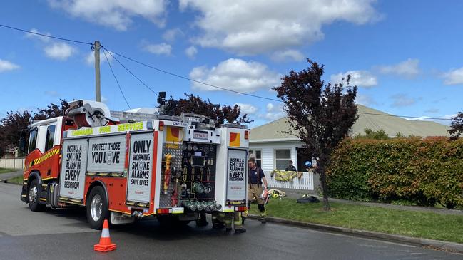 Fire crews were called to a home on Waveney Street in South Launceston. Picture: Rosemary Murphy