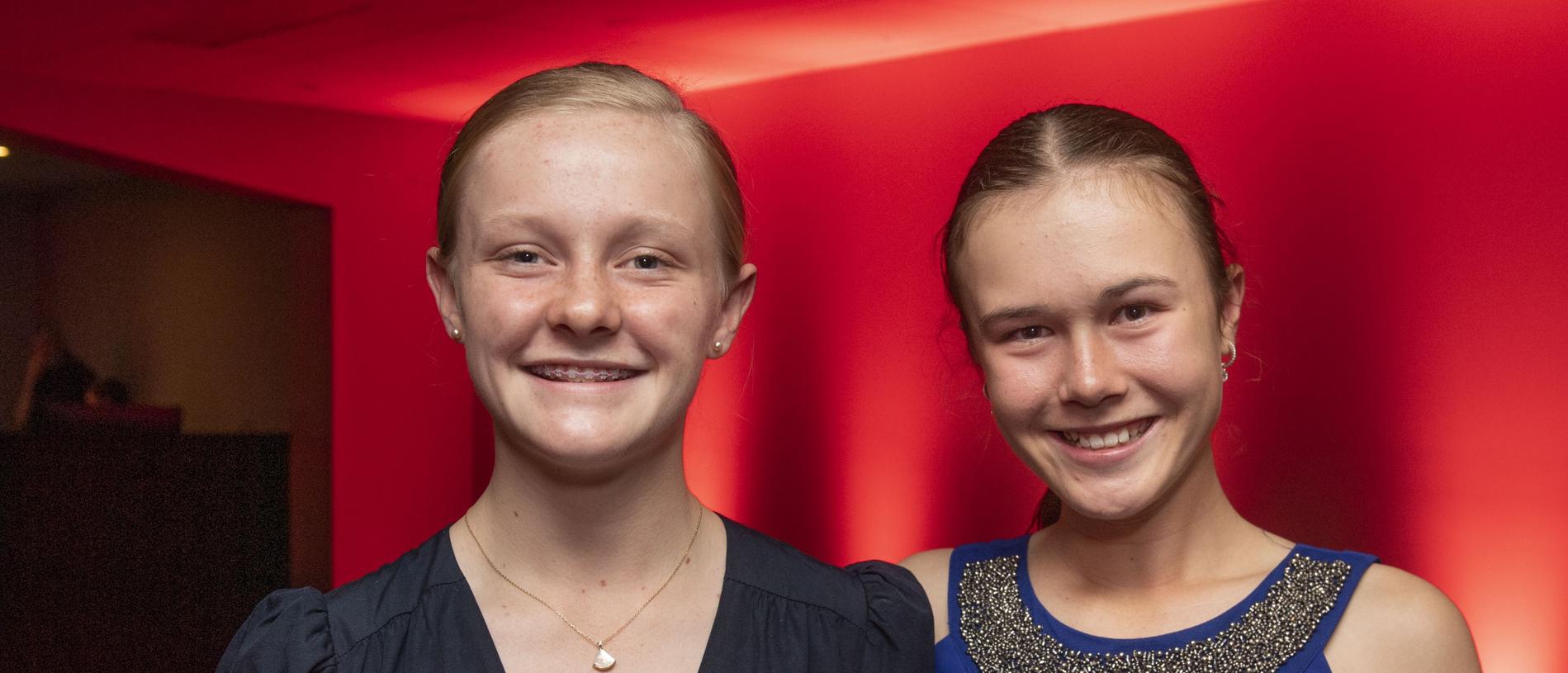 Lucy Dyson and Xanthe Watts. Sports Darling Downs Sports Stars of the Year dinner. Saturday, February 11, 2023. Picture: Nev Madsen.