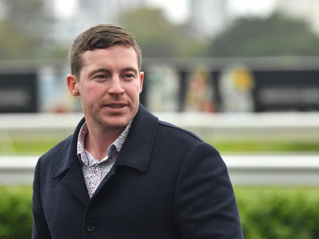 Trainer Ben Currie is seen during the QTIS Jewel Raceday at Aquis Park on the Gold Coast, Saturday, March 16, 2019. (AAP Image/Darren England)