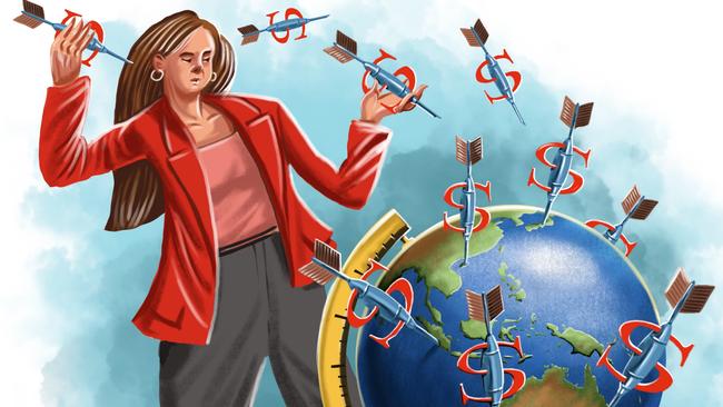 Higher inflation, higher rates, the green wave and a war in Europe – these structural shifts mean investing will look very different. Illustration: John Tiedemann