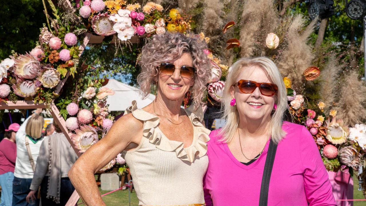 Nelli Bowman (left) and Penny Pritchard-Cahill at the Toowoomba Carnival of Flowers Festival of Food and Wine, Sunday, September 15, 2024. Picture: Bev Lacey