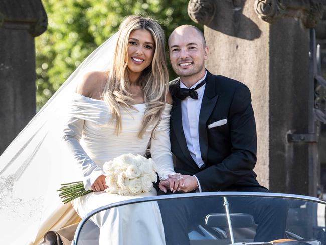 Wedding of Bridgett Roccisano and Josh Cavallaro. Bridgett is one of the founders of Booby Tape. The wedding service is 2pm at St Patrick's cathedral in East Melbourne. Picture: Tony Gough
