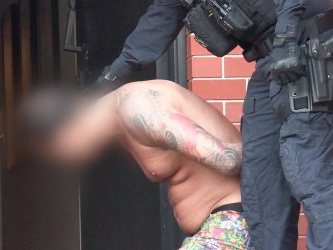 Supplied images of Strike Force Culti raids and arrests. Picture: NSW Police