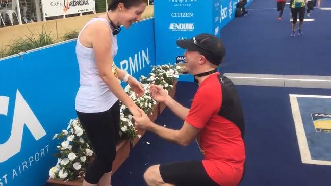 A marriage proposal on Gold Coast half marathon finish line