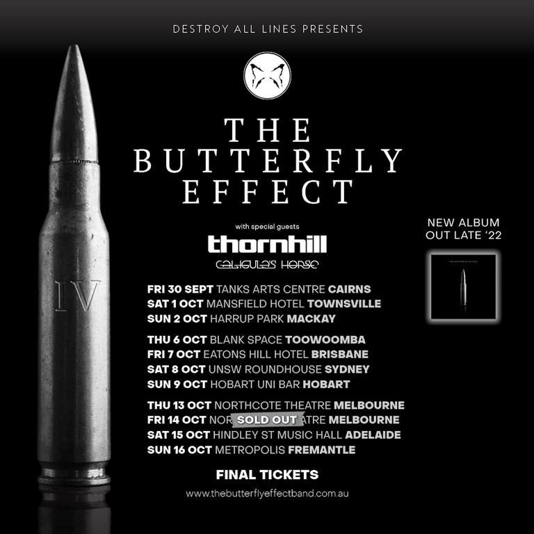 The Butterfly Effect is touring Australia in September and October. Picture: Supplied.