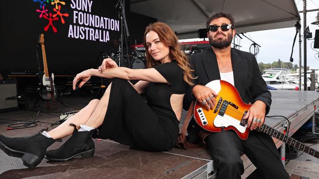 Angus and Julia Stone at a sound check for the Sony Foundations Wharf4Ward concert. Picture: Tim Hunter.