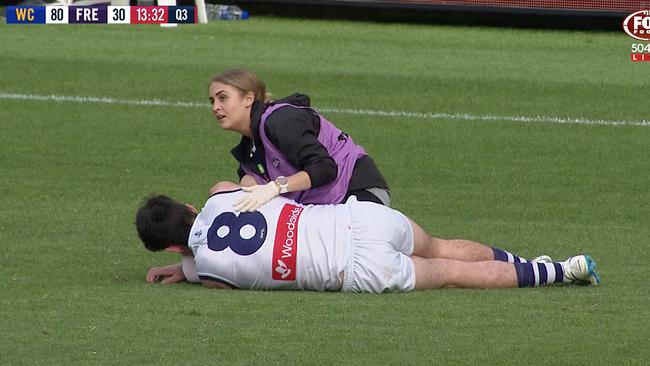 Andrew Brayshaw was badly injured after a Andrew Gaff punch.