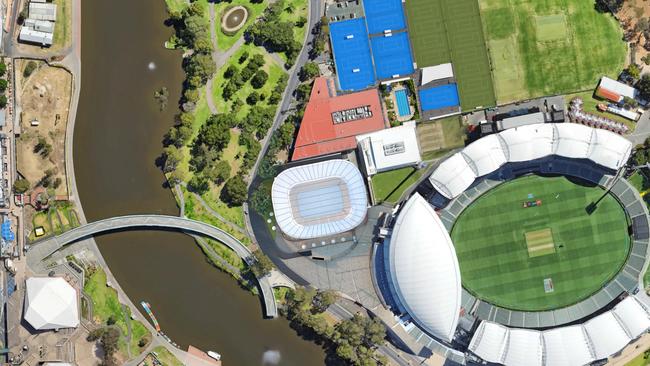 Artist's impression of how the Memorial Drive centre court redevelopment would look from above.