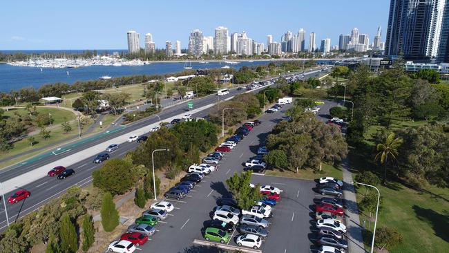 Aerial view of Carey Park at Southport, the favoured site for a second Gold Coast casino. Picture: Glenn Hampson.