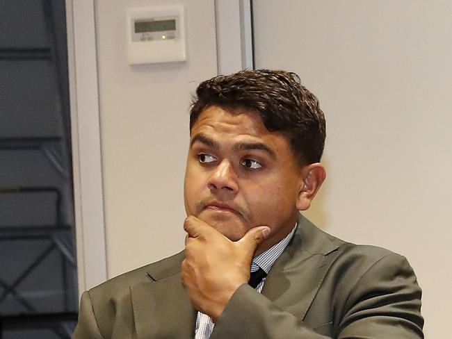 South Sydney fullback Latrell Mitchell will miss a month after failing to defend his charge of making dangerous contact with the head of Tigers winger David Nofoaluma. Picture: Toby Zerna