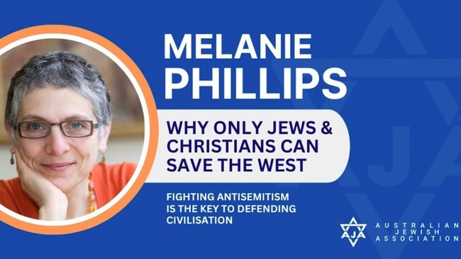 Flyers for the Australian Jewish Association's evening with speaker Melanie Phillips.