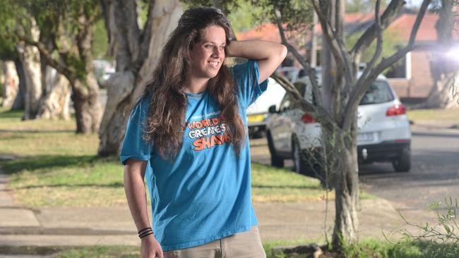 Adrian Tasselli has been growing his hair for three-and-a-half years in preparation for the World’s Greatest Shave. Picture: Flavio Brancaleone