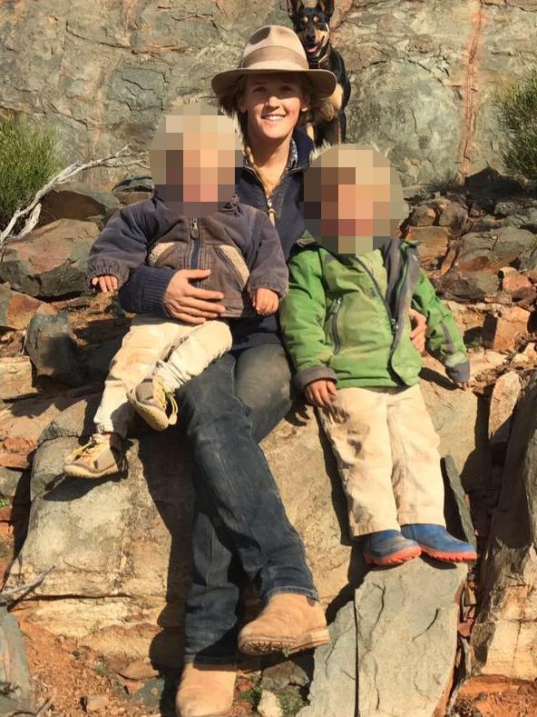 Tanja Ebert, with her children, in one of the pictures posted online.