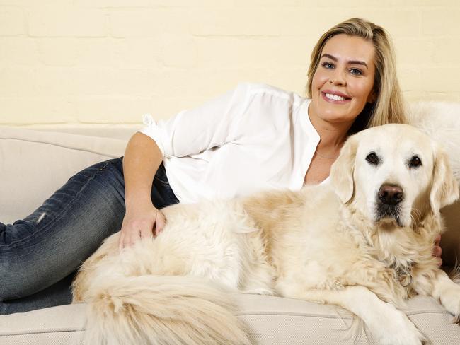 Dr Kate Adams with her golden retriever, Ben. Picture: Justin Lloyd