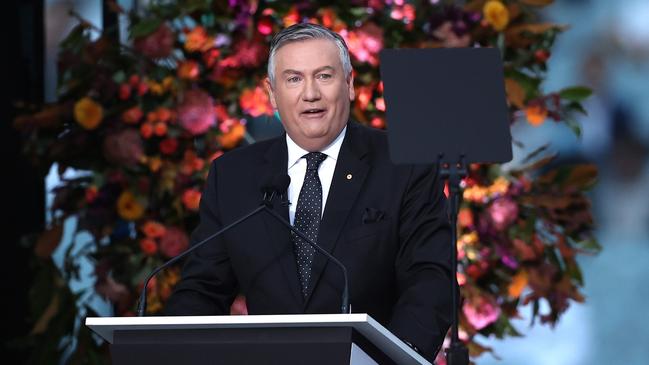 Eddie McGuire spoke at Warne’s memorial. (Photo by Robert Cianflone/Getty Images)