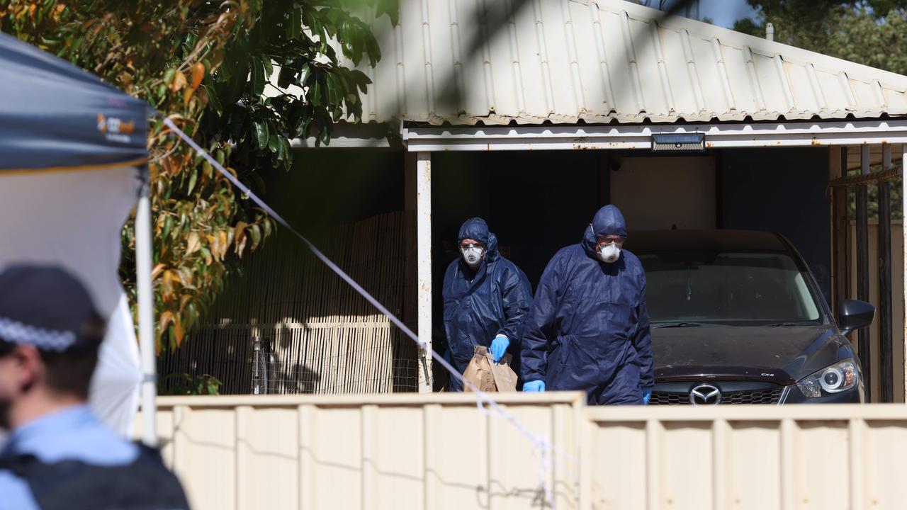 Police forensics at the house where Cleo was found. Picture: Colin Murty