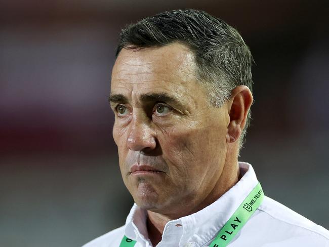 SYDNEY, AUSTRALIA - MARCH 16:  Sea Eagles assistant coach Shane Flanagan looks on before the round three NRL match between Manly Sea Eagles and Parramatta Eels at 4 Pines Park on March 16, 2023 in Sydney, Australia. (Photo by Cameron Spencer/Getty Images)