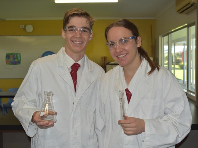 Whitsunday Anglican School year 12 students William Deeley and Emma Carroll. Picture: Lillian Watkins