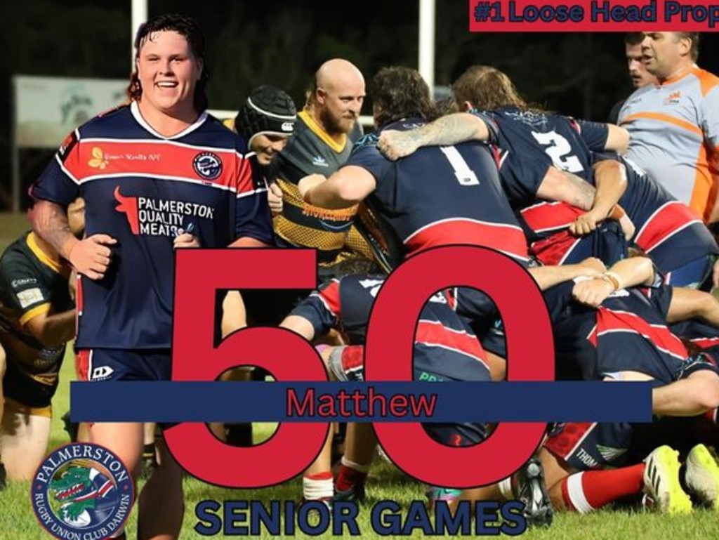 Matthew Barker reached the 50 milestone for Palmerston Crocs. Picture: Palmerston Crocs Facebook.