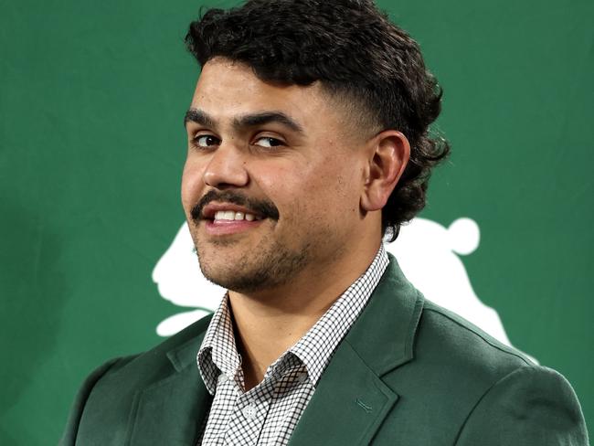 SYDNEY, AUSTRALIA - SEPTEMBER 06: Latrell Mitchell of the Rabbitohs looks on during the round 27 NRL match between South Sydney Rabbitohs and Sydney Roosters at Accor Stadium, on September 06, 2024, in Sydney, Australia. (Photo by Matt King/Getty Images)