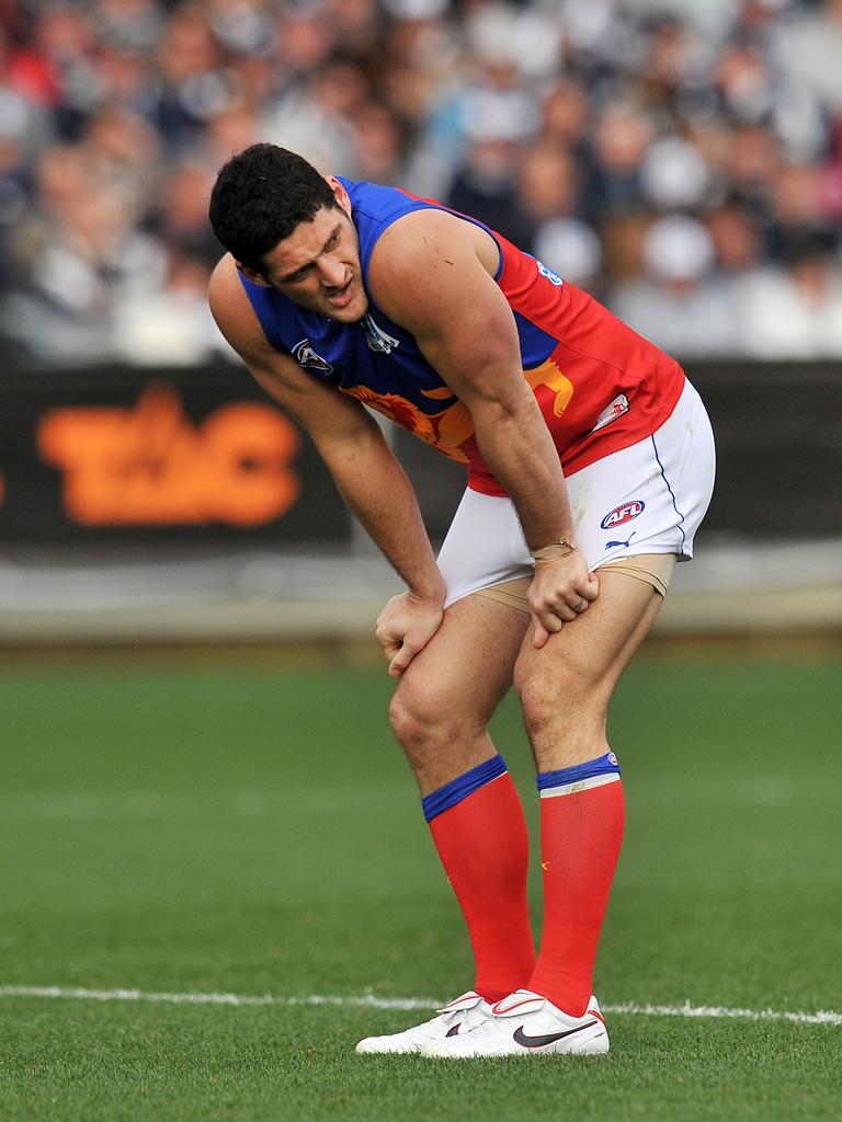 Geelong v Brisbane Lions. Skilled Stadium. An uninterested Brendan Fevola