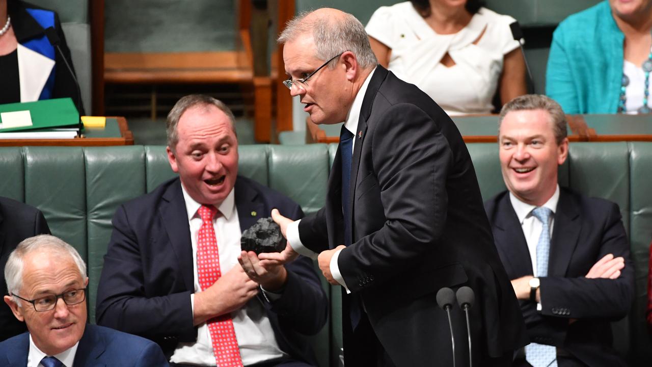 Prime Minister Scott Morrison famously took a lump of coal into the House of Representatives. Picture: AAP/Mick Tsikas