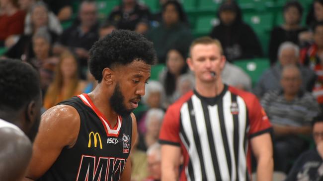 Jerron Jamerson for Mackay Meteors against Rockhampton Rockets. Picture: Matthew Forrest