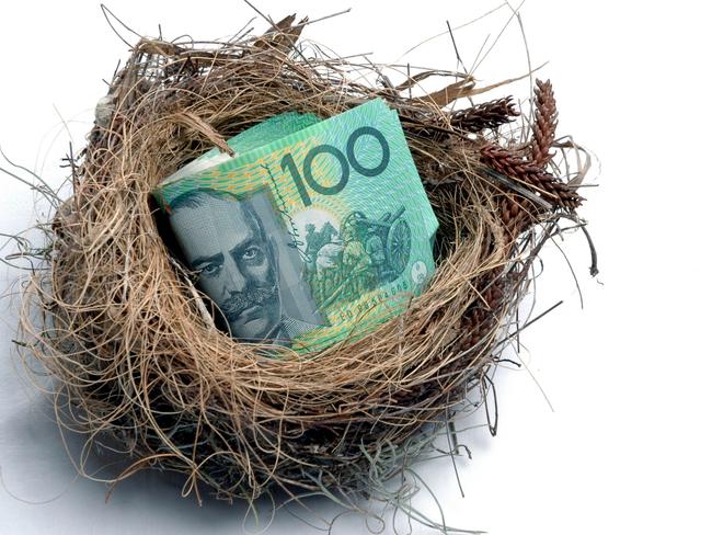 Savings nest egg concept. Australian superannuation generic money