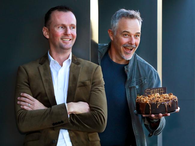 Smooth FM's Luke Minto and Cameron Daddo are gearing up for the two day chocolate celebration next month. Picture: Angelo Velardo