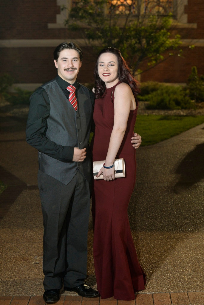 Dean Bruhn partners graduate Anne-Marie Riley to Toowoomba Flexi School formal at Empire Theatres, Thursday, November 9, 2017. Picture: Kevin Farmer