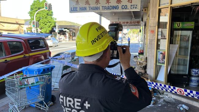 FRNSW investigators at the scene this morning. Picture: Fire and Rescue NSW