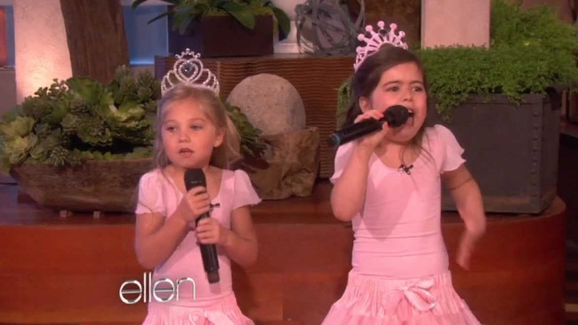 Sophia Grace (right) and Rosie entertain the masses on The Ellen Show.