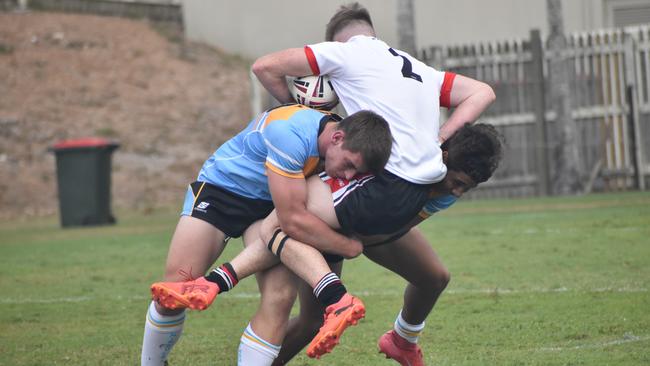 Peninsula versus Wide Bay, 16-18 years boys, at the Queensland School Sport rugby league state championships at Marley Brown Oval, Gladstone, on May 17, 2025. Photo: Pam McKay