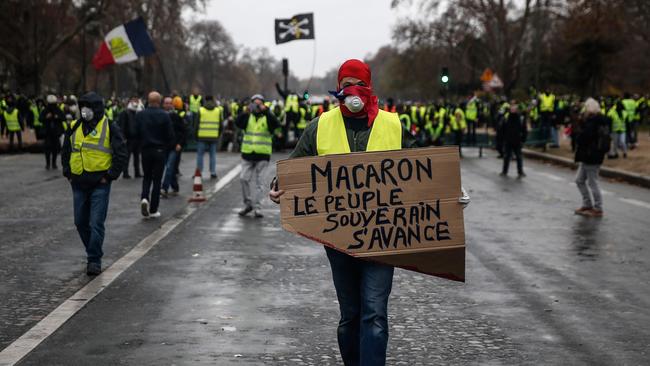 Protesters demonstrate against rising oil prices and living costs. Picture: AFP