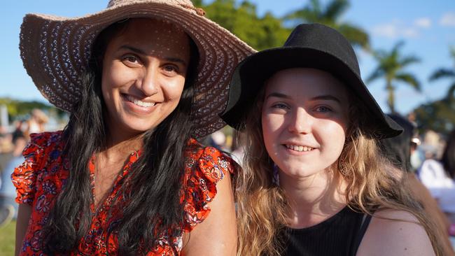 Bindy Mistry and Mikayla Spillman at the G and S Engineering Wine and Food Day in Queens Park, Mackay, Saturday, July 17, 2021. Picture: Heidi Petith