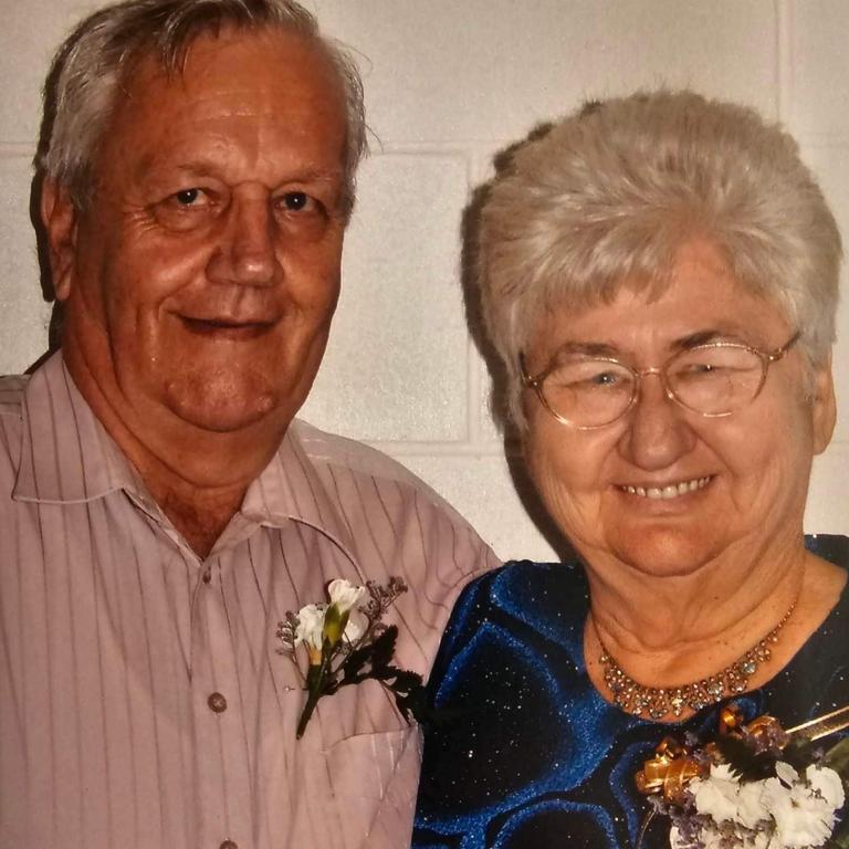 Robin Pitcher with his wife Jan, who he met and instantly fell in love with at a dance in 1959. Picture: Supplied