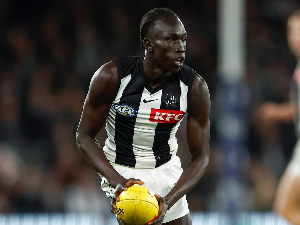 Tew Jiath debuted for the Pies this season. (Photo by Michael Willson/AFL Photos via Getty Images)