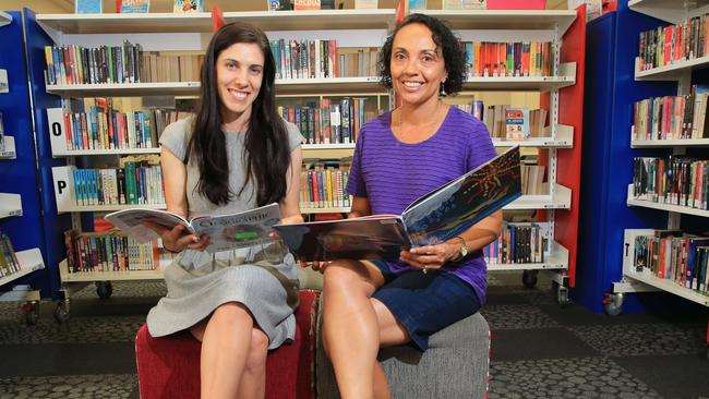 C &amp; K White Rock’s Mweisi (Moy) Carra (right), pictured with fellow finalist St Monica’s College teacher Rachael Tranter. Ms Carra was the winner of the Excellence in Beginning to Teach award in 2018. Photo: Justin Brierty