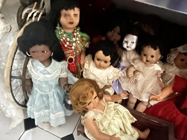 Some of the dolls at the Engineers Arms Hotel.