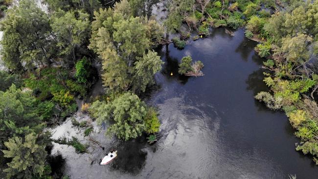 The boat in the Nepean River. Picture: Toby Zerna