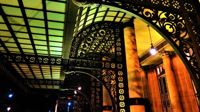 Night view of Teatro Colon, Buenos Aires, Argentina.